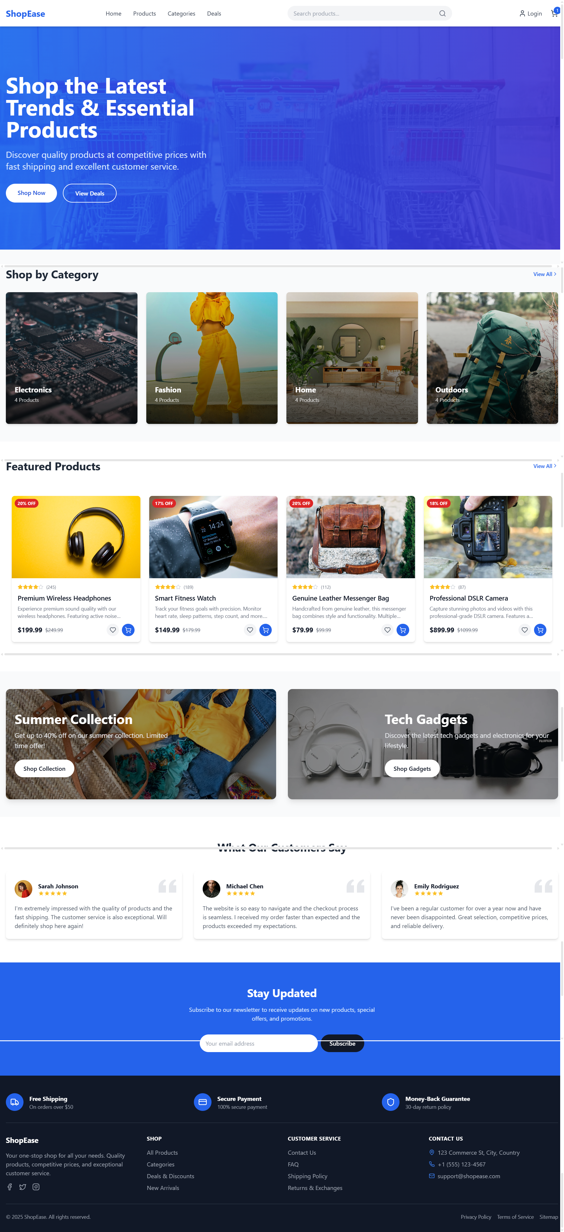 ShopEase E-commerce Store